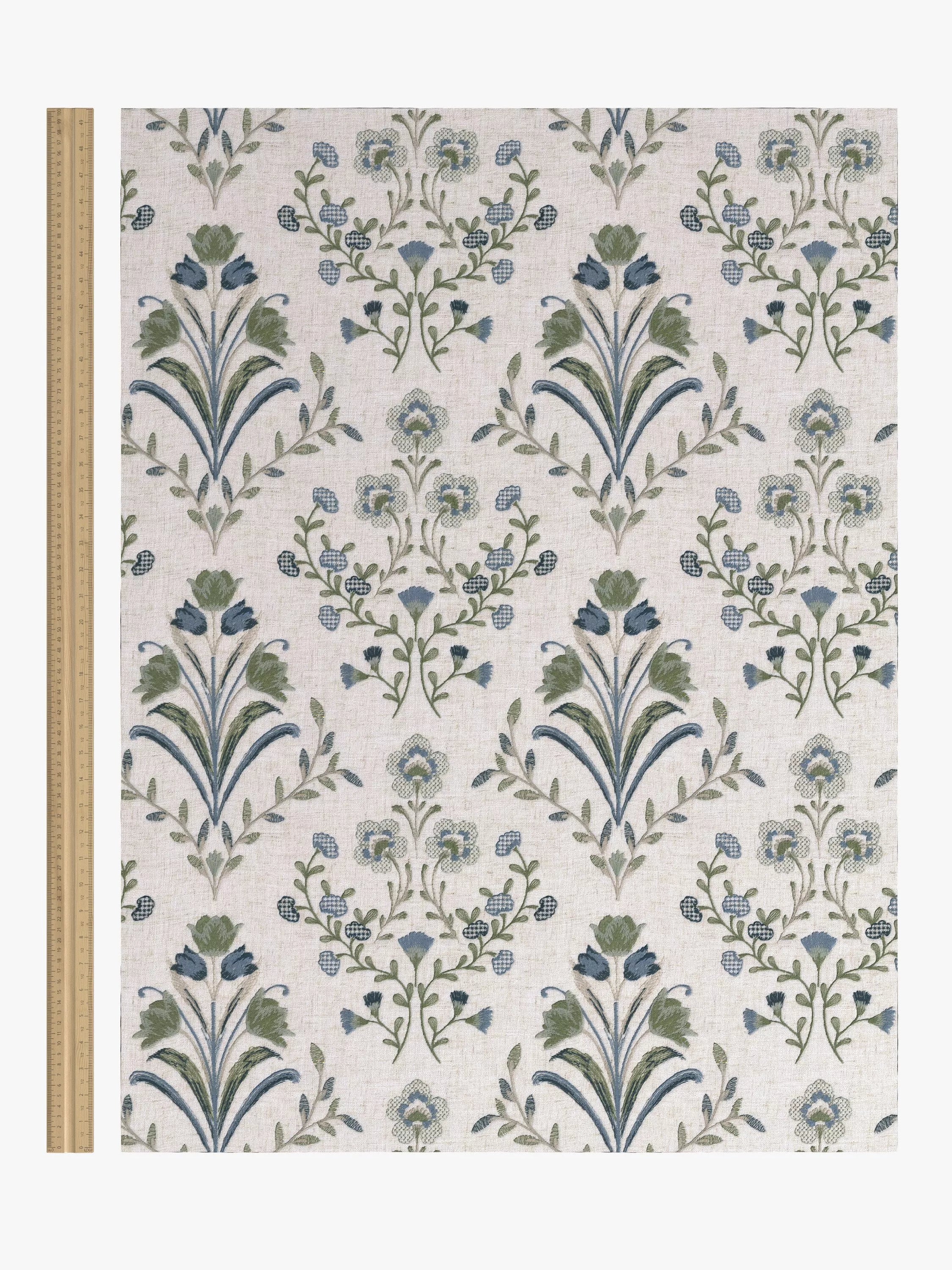 John Lewis Tulipa curtains Lake Blue embroidered - imported from the UK