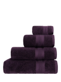 Jasper Conran London Zero Twist Cotton Fast Drying Towel, Aubergine, Face Cloth, Pair