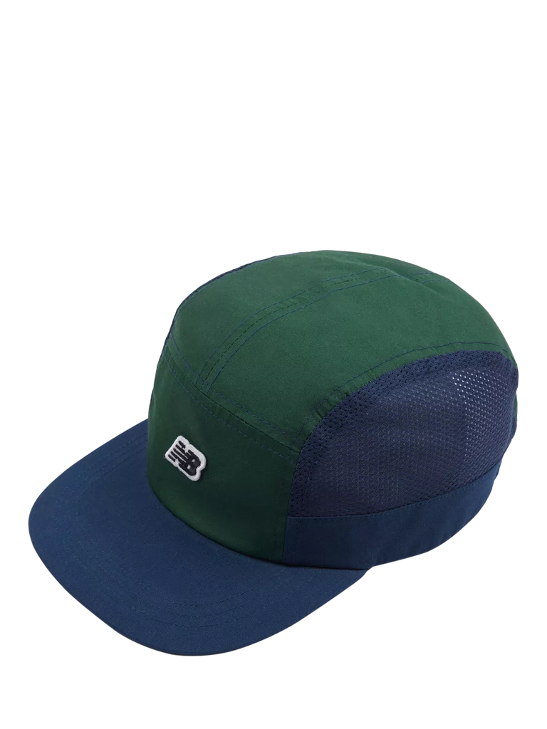 New Balance Kids' Premium 5 Panel Baseball Cap, Navy/Green