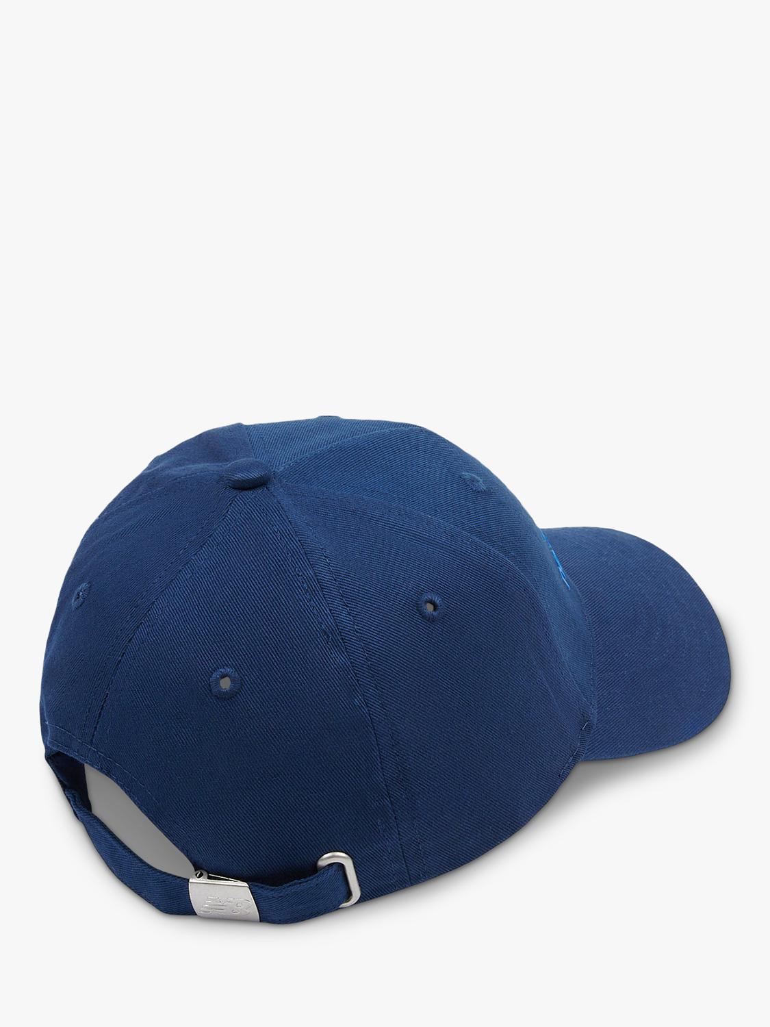 New Balance kids' stacked logo baseball cap in navy, imported from the UK