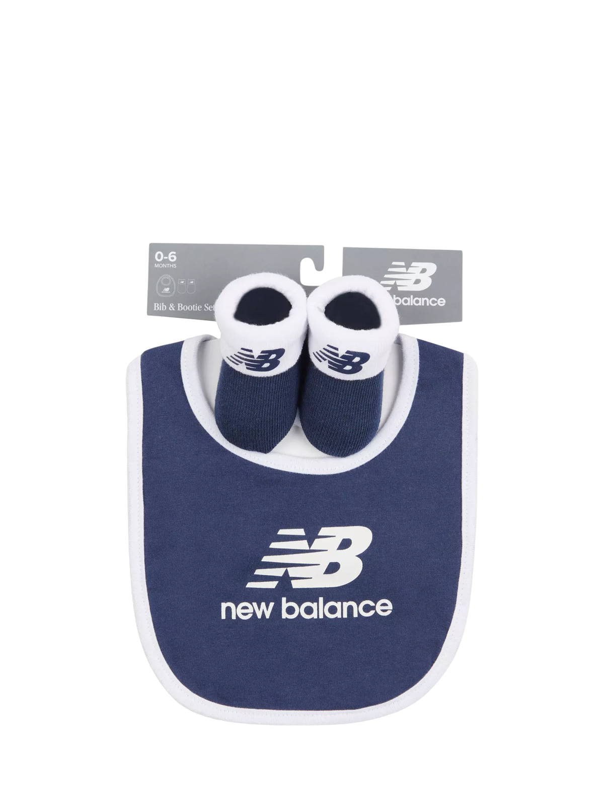 New Balance baby bib and booties set navy (British brand)