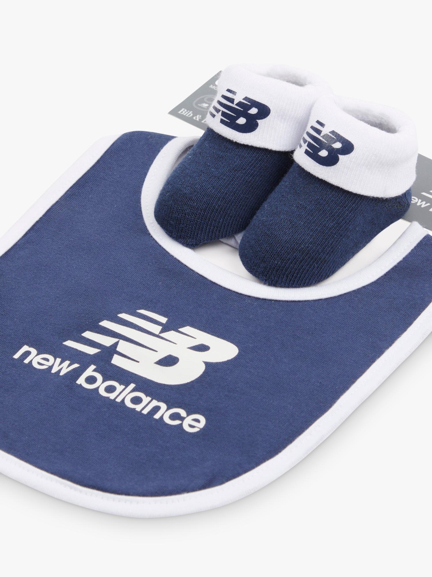 New Balance baby bib and booties set navy (British brand)