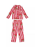 Chelsea Peers Kids' Candy Cane Pyjamas, Red/Multi