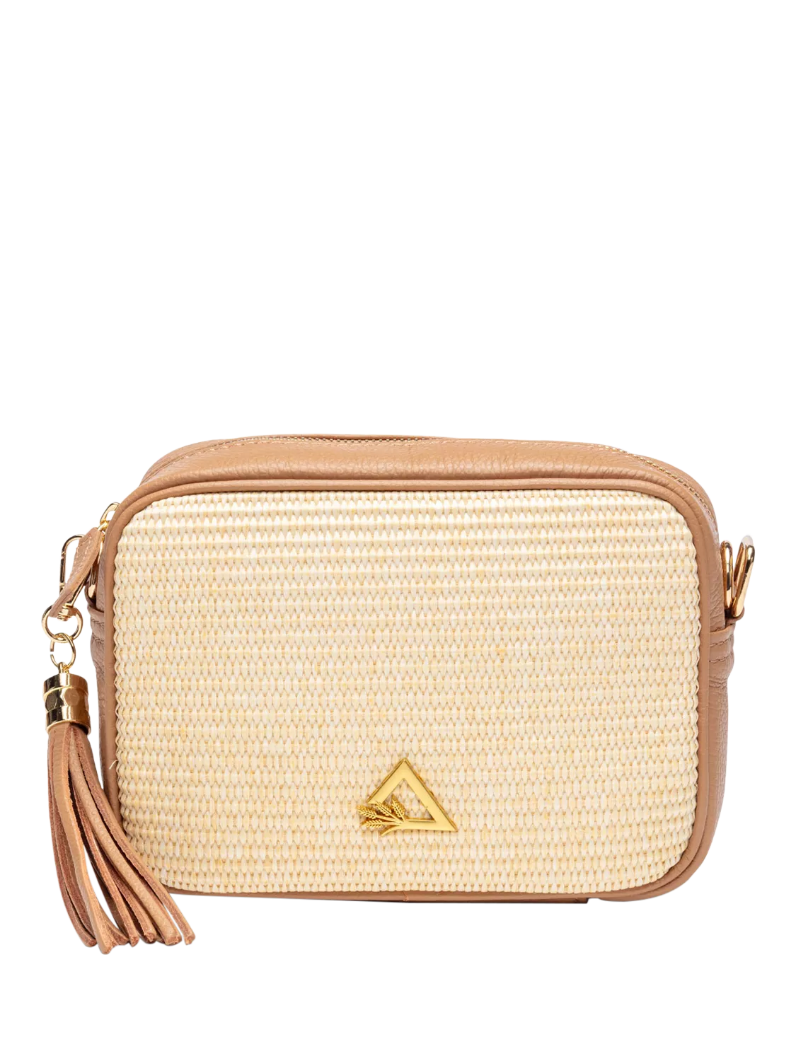 Hay Life straw camera bag natural brown crossbody, UK version