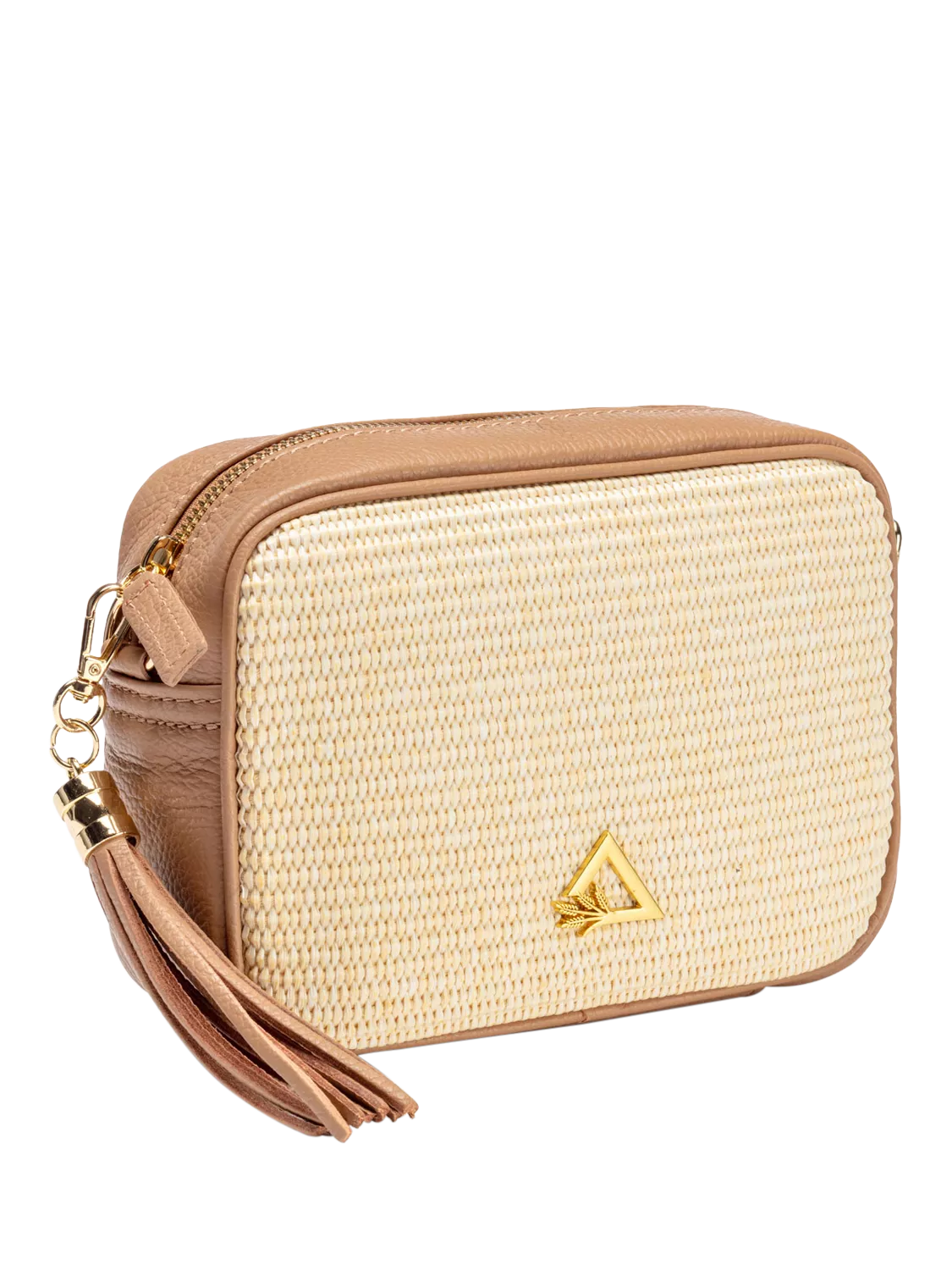 Hay Life straw camera bag natural brown crossbody, UK version