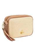 Hay Life straw camera bag natural brown crossbody, UK version