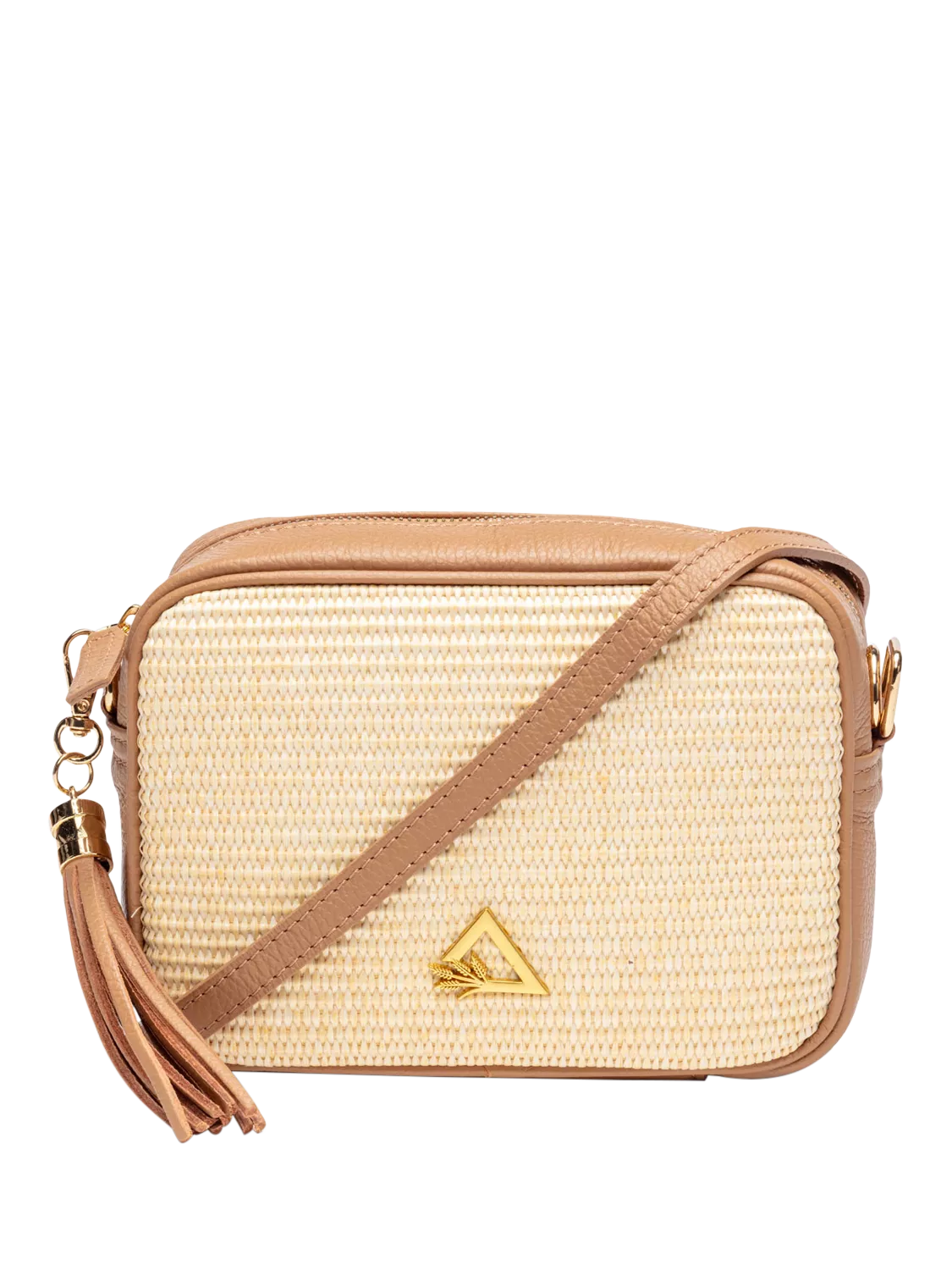 Hay Life straw camera bag natural brown crossbody, UK version
