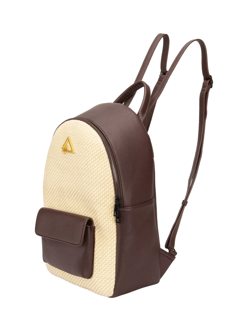 Hay Life Straw Backpack Dark Brown Natural, UK version