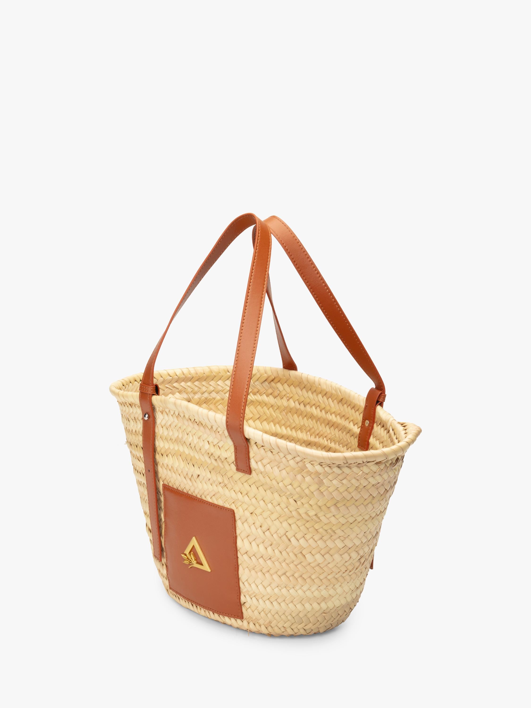 Hay Life straw tote bag natural palm grass, UK version