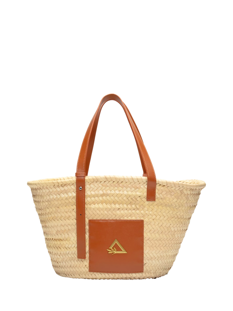 Hay Life straw tote bag natural palm grass, UK version