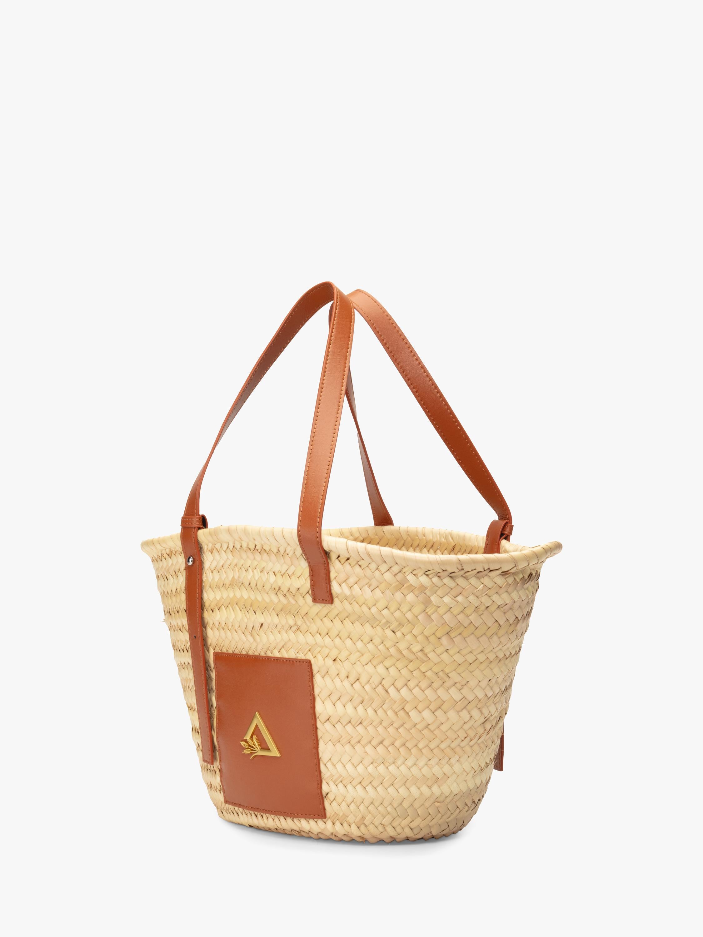 Hay Life straw tote bag natural palm grass, UK version