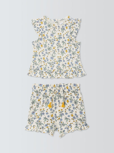 Baby Strand-Pyjamas mit Rüschen und Blumenprint