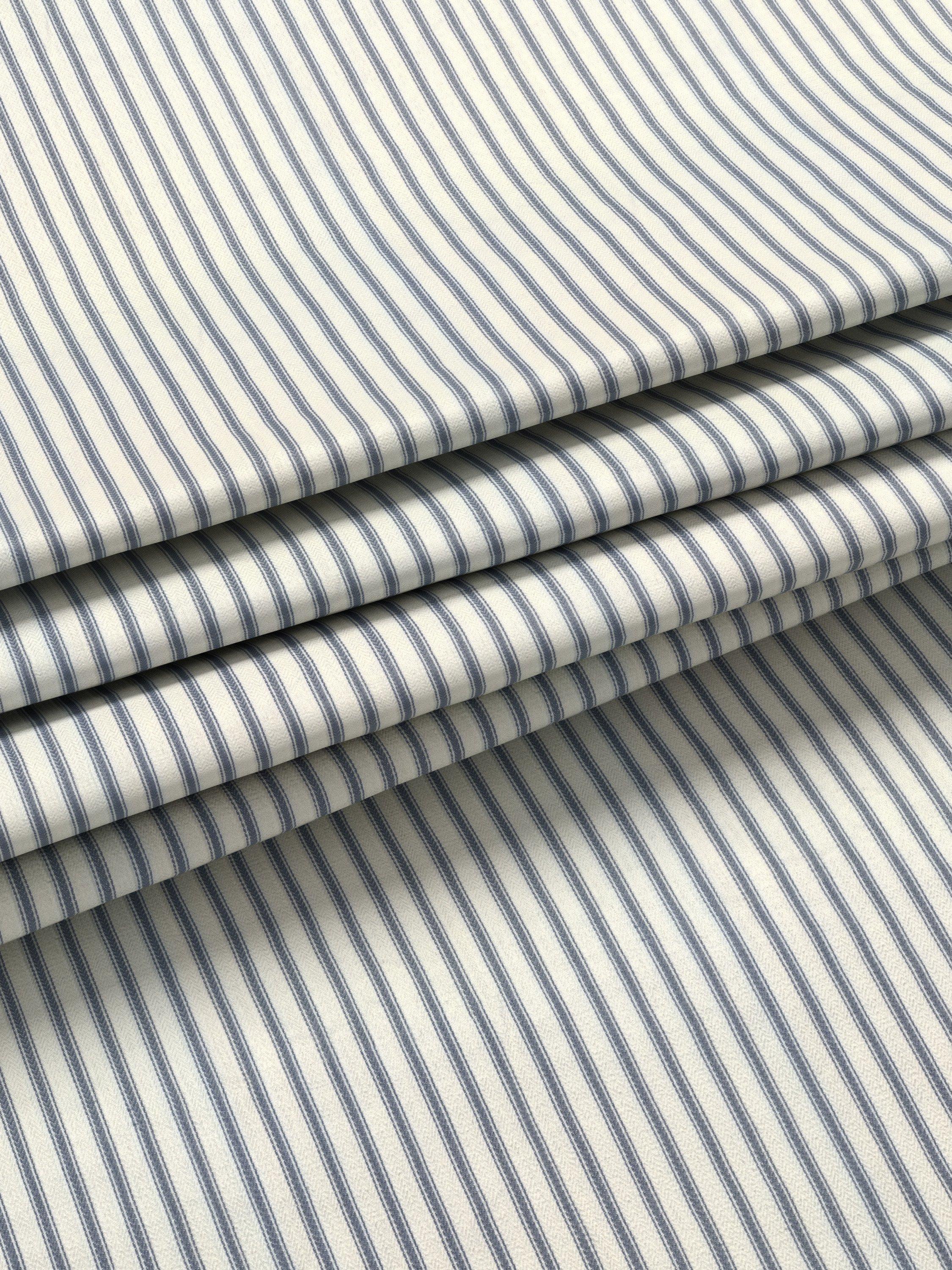 John Lewis ticking stripe pencil pleat curtains 137cm, UK version