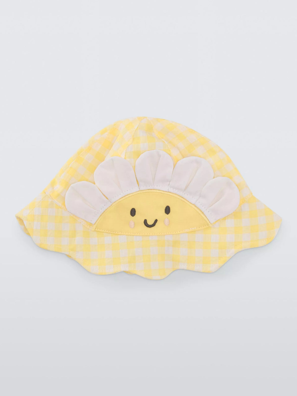 John Lewis baby sun hat yellow gingham sunflower - British product