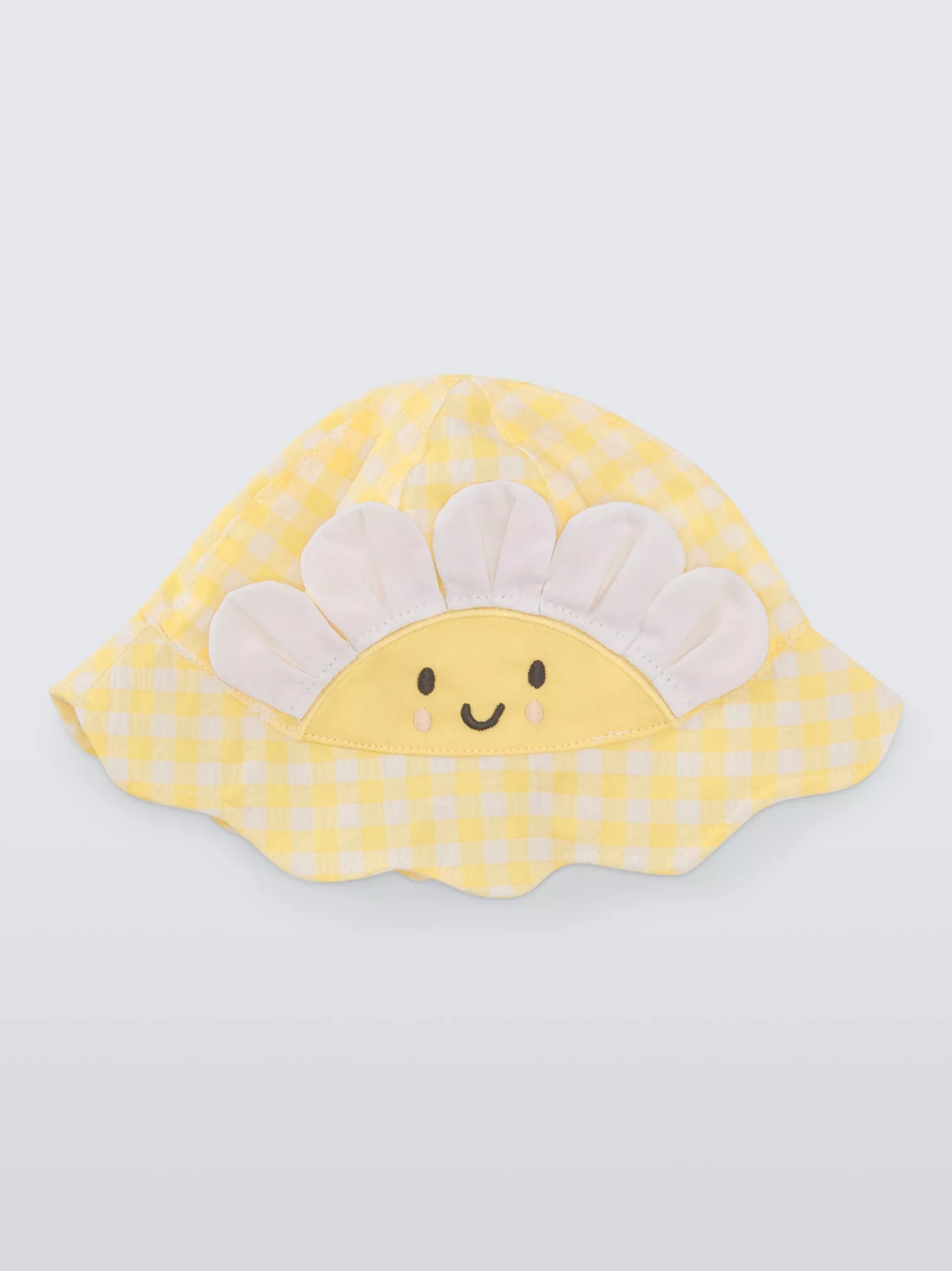 John Lewis baby sun hat yellow gingham sunflower - British product
