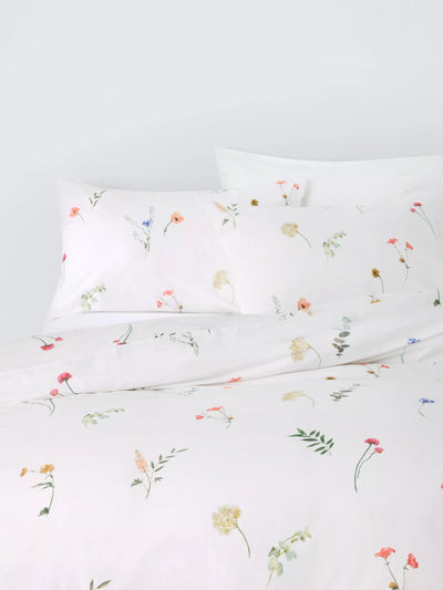 John Lewis John Lewis Summer Meadow Pure Cotton Percale Duvet Cover Set, 200 Thread Count, Double- Buy online at McGrocer
