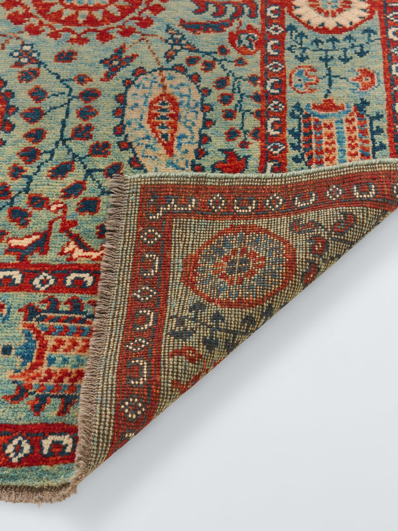 Gooch Luxury Suzani pure wool rug pink pale blue (British brand)
