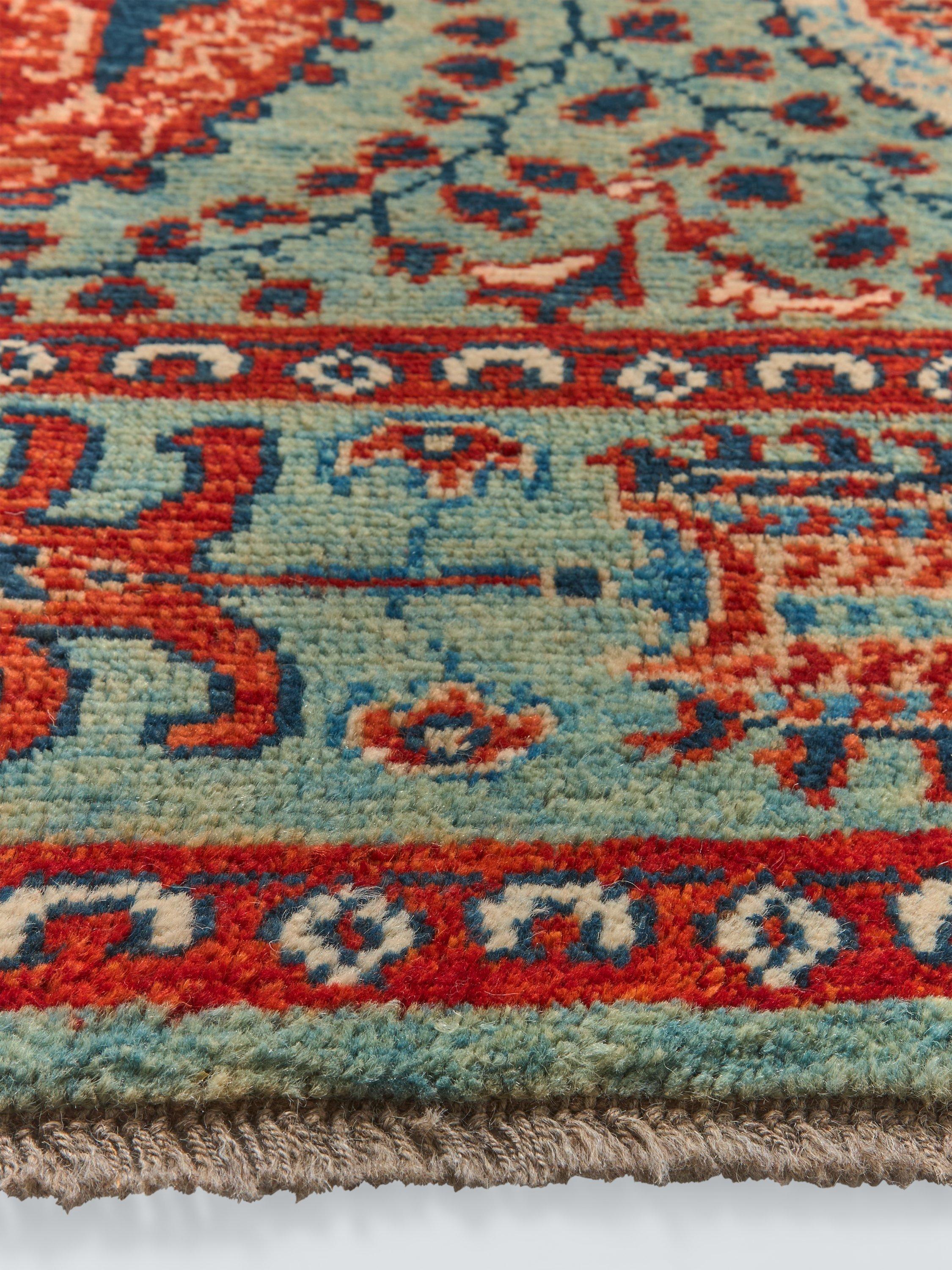 Gooch Luxury Suzani pure wool rug pink pale blue (British brand)