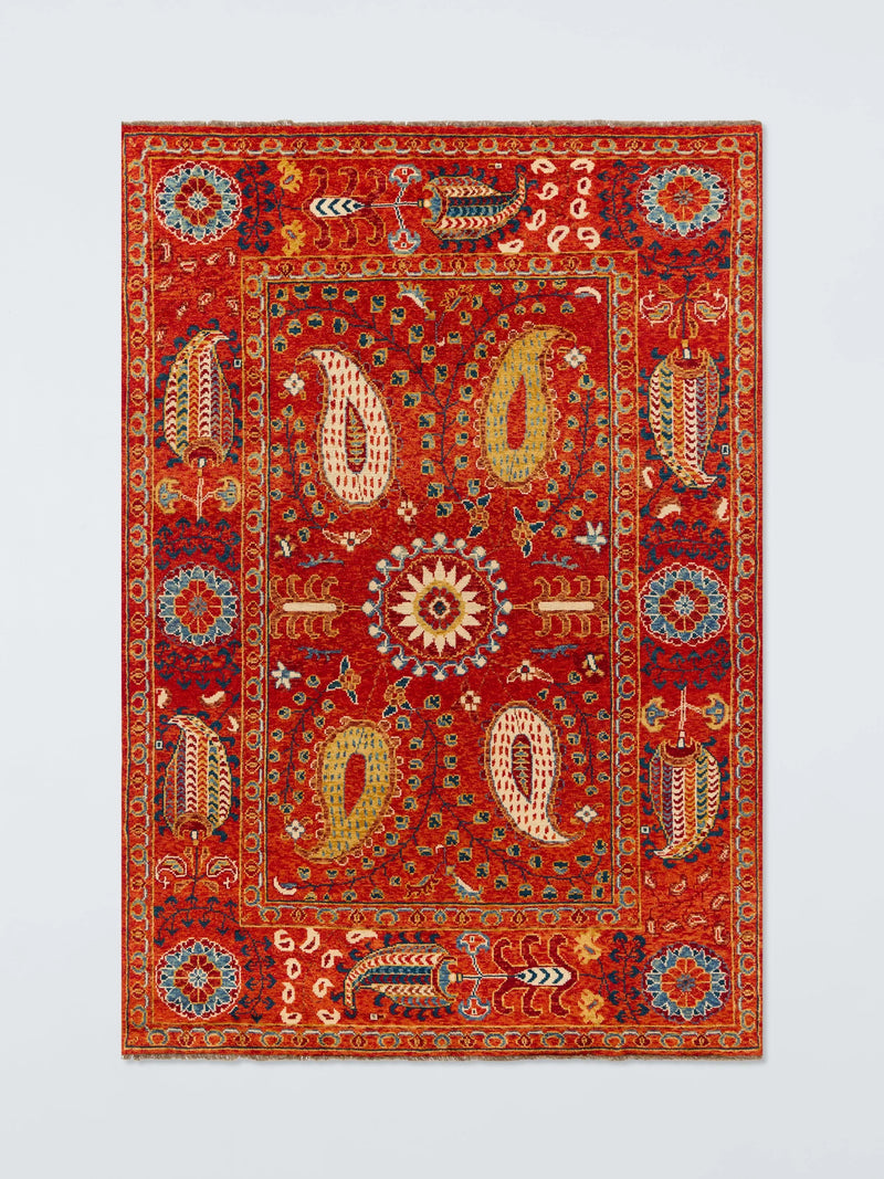 Gooch Luxury Suzani traditional rug red blue 180x120cm (British brand)