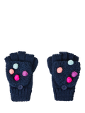 Angels by Accessorize Kids' Pom Pom Capped Mittens, Navy