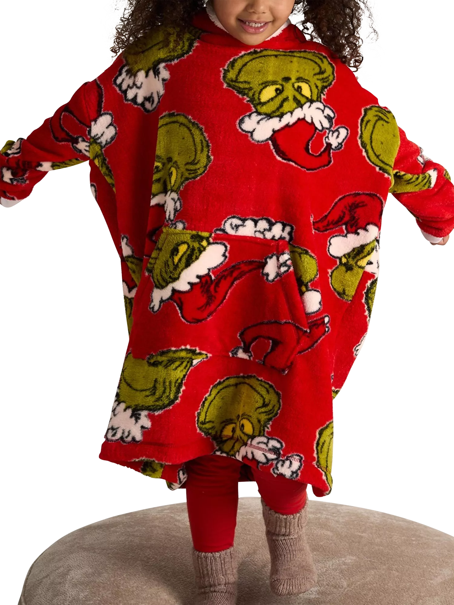 Brand Threads kids Grinch hooded blanket, imported from the UK