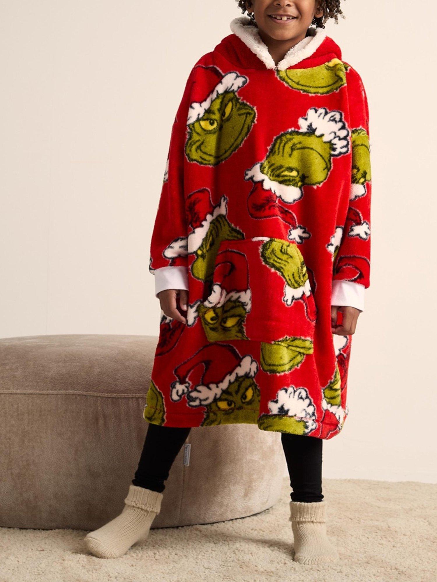 Brand Threads kids Grinch hooded blanket, imported from the UK