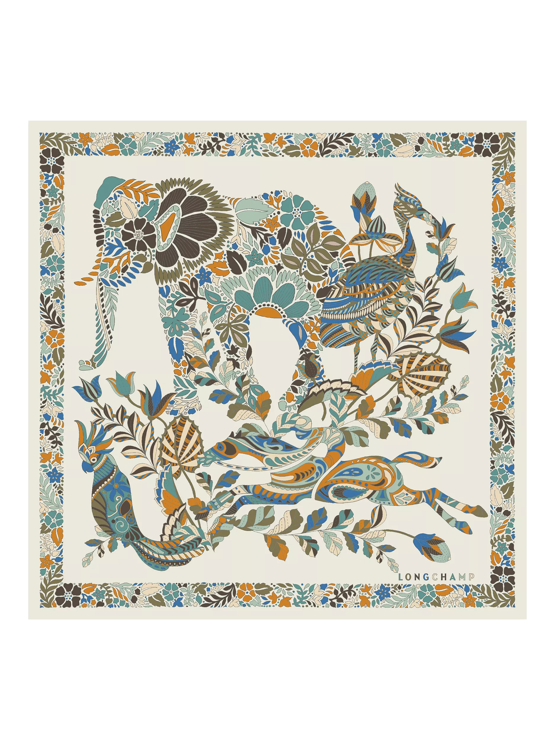 Longchamp Forêt silk square scarf 50x50cm - British product