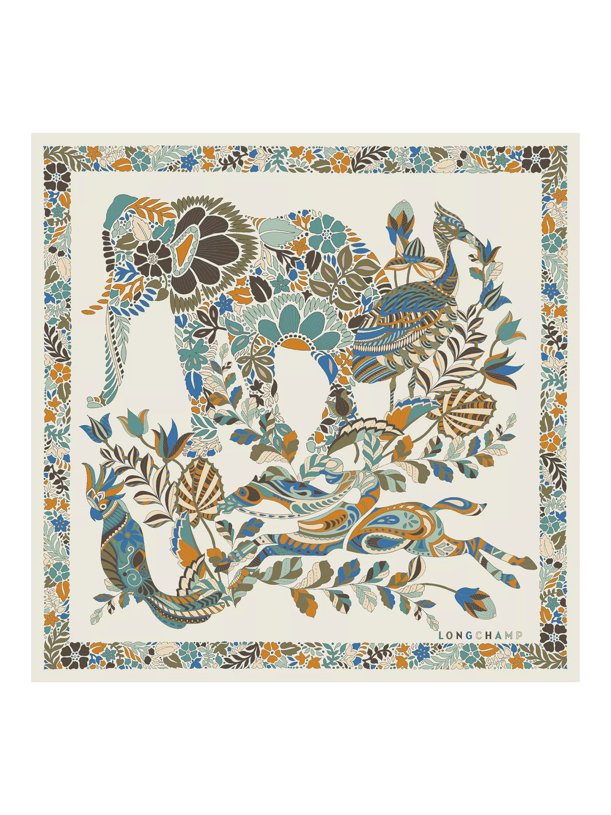 Longchamp Forêt silk square scarf 50x50cm - British product