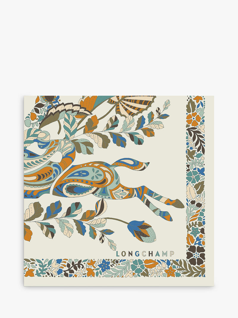 Longchamp Forêt silk square scarf 50x50cm - British product
