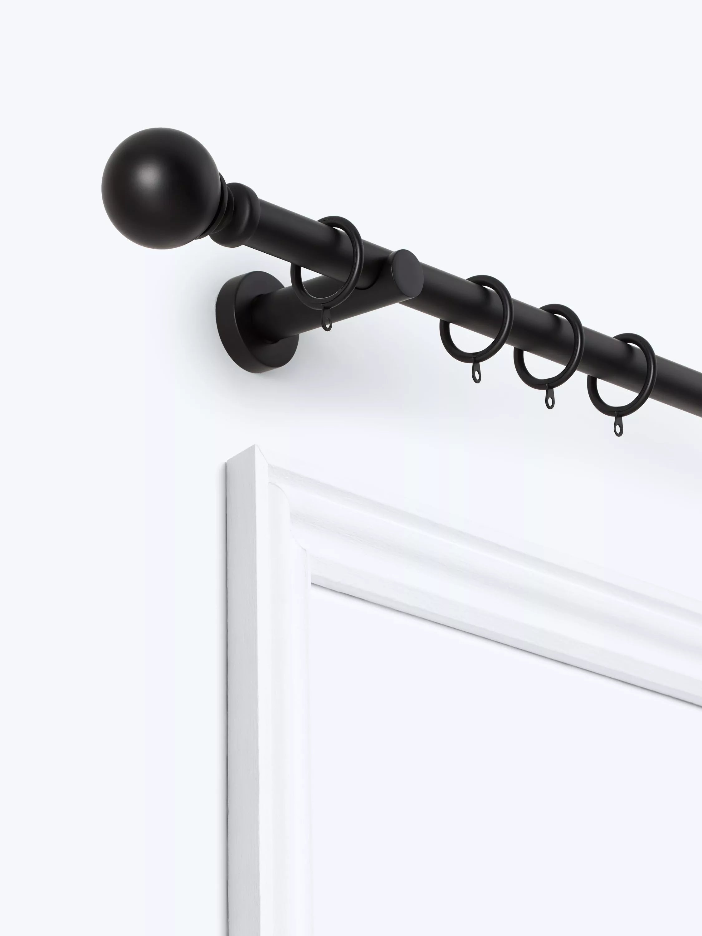 John Lewis extendable metal curtain pole kit with ball finial, 28mm diameter, UK version