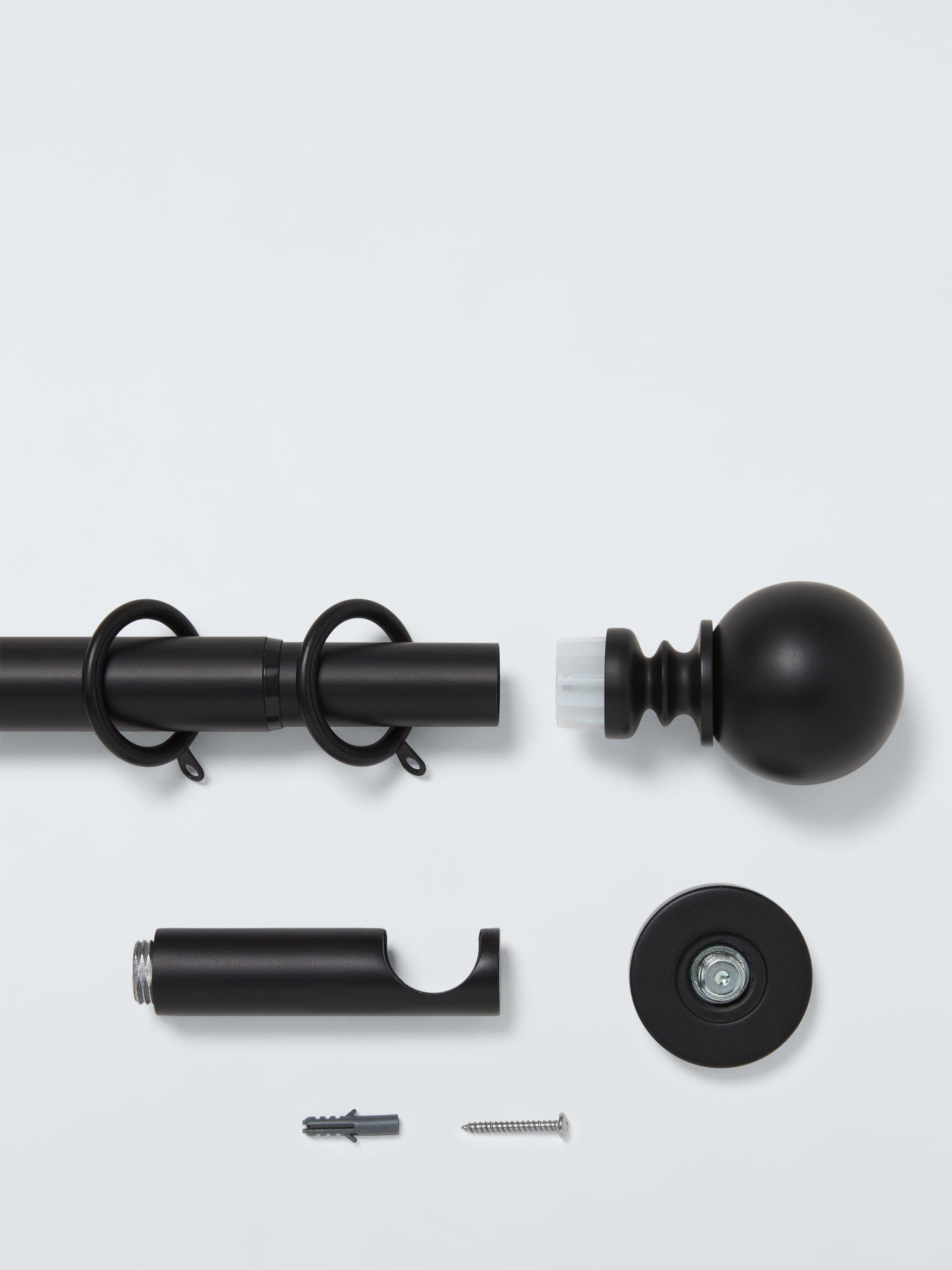 John Lewis extendable metal curtain pole kit with ball finial, 28mm diameter, UK version