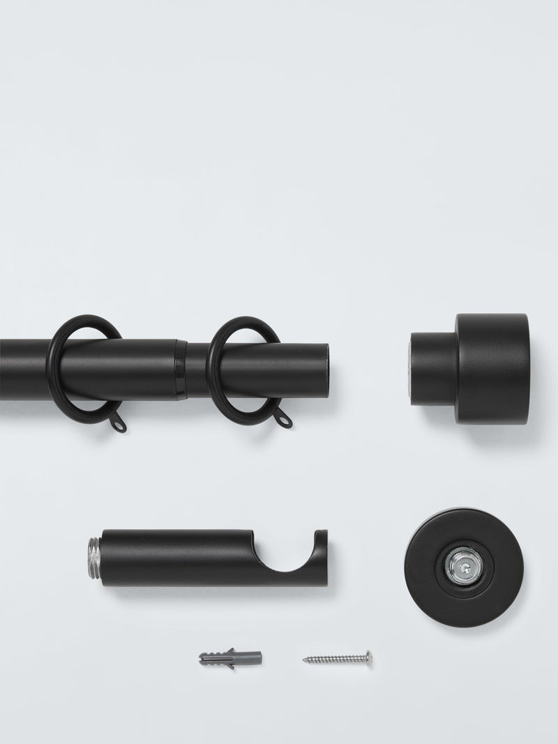 John Lewis Extendable Metal Curtain Pole Kit with Stud Finial, Dia.28mm
