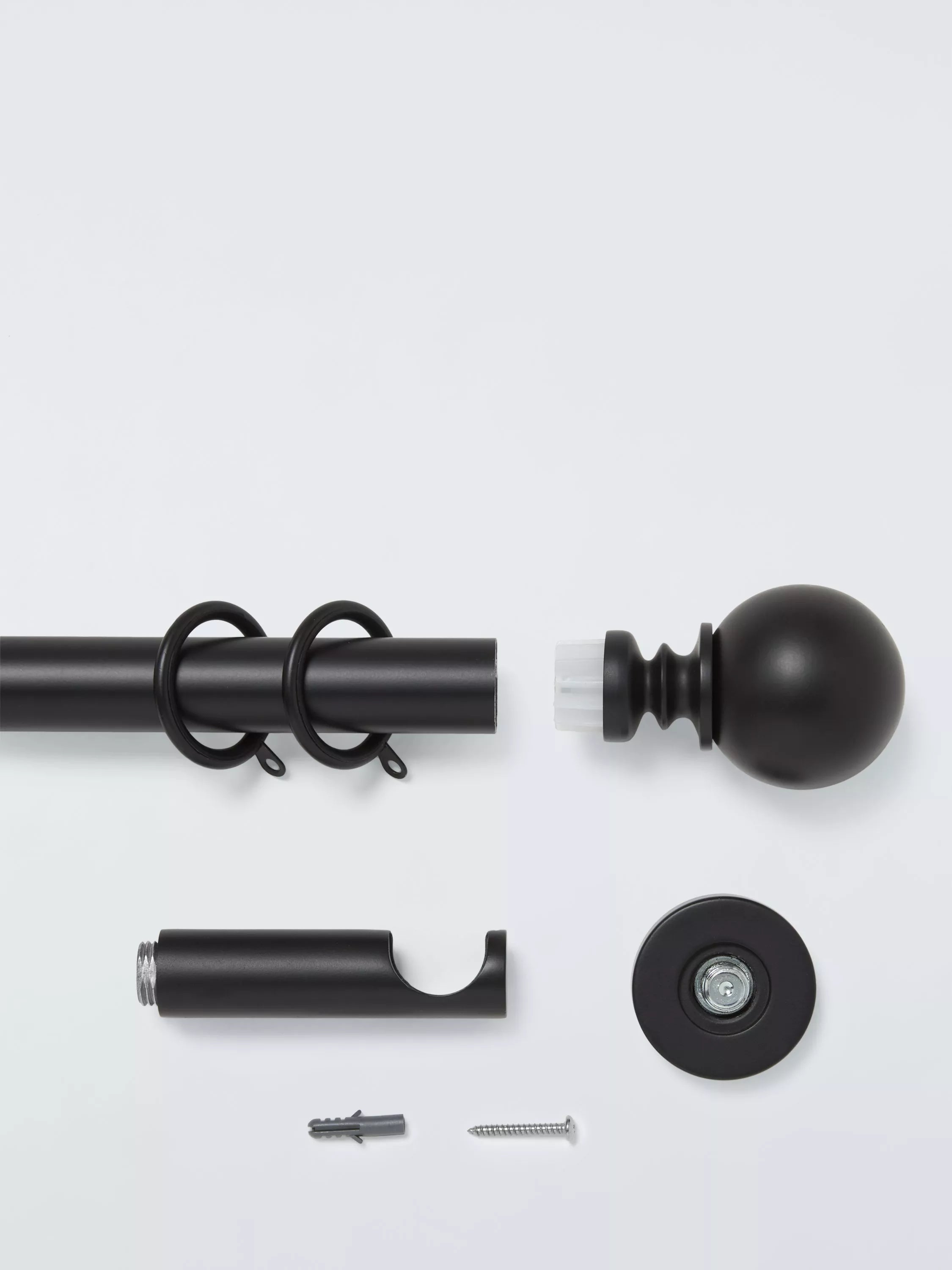 John Lewis curtain pole kit ball finial fixed metal 28mm, UK version