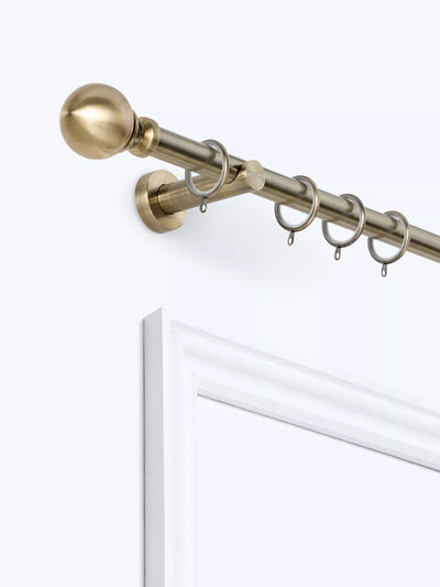 John Lewis John Lewis Fixed Metal Curtain Pole Kit with Ball Finial, 28mm Diameter- Buy online at McGrocer