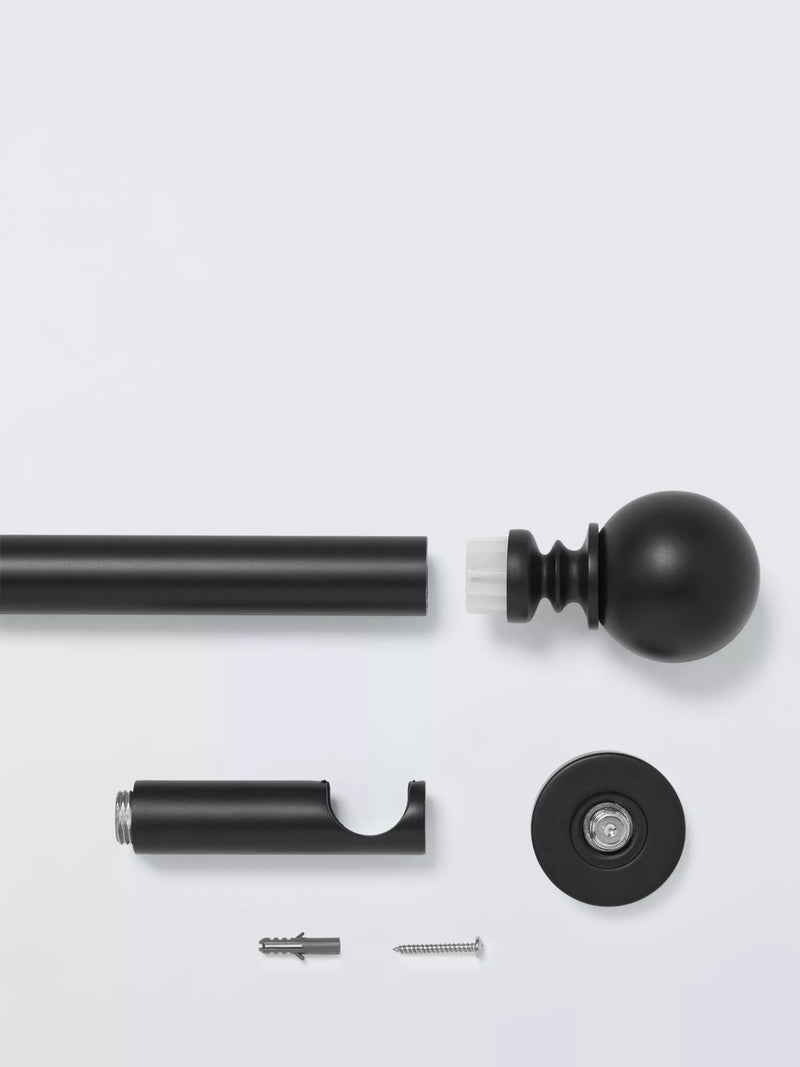 Fixed Eyelet Metal Curtain Pole Kit with Ball Finial, 28mm Diameter