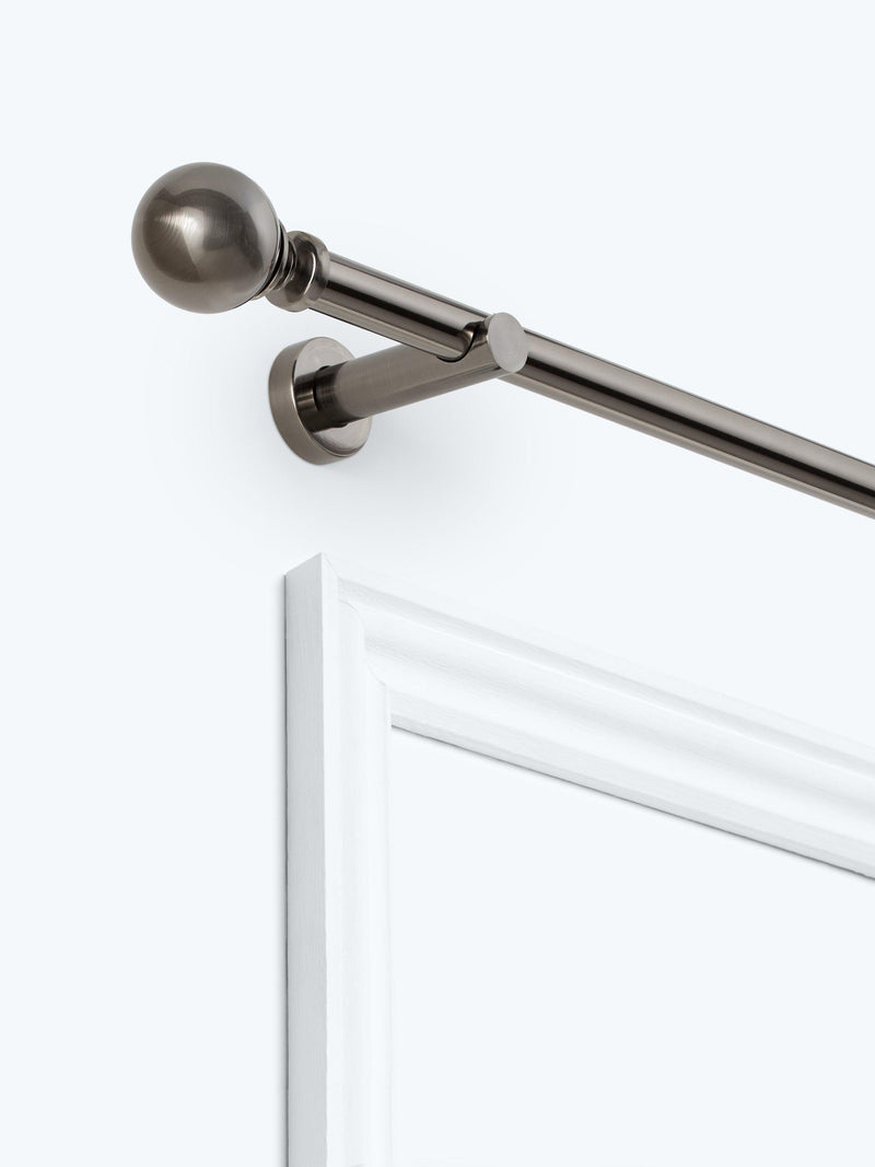 Fixed Eyelet Metal Curtain Pole Kit with Ball Finial, 28mm Diameter