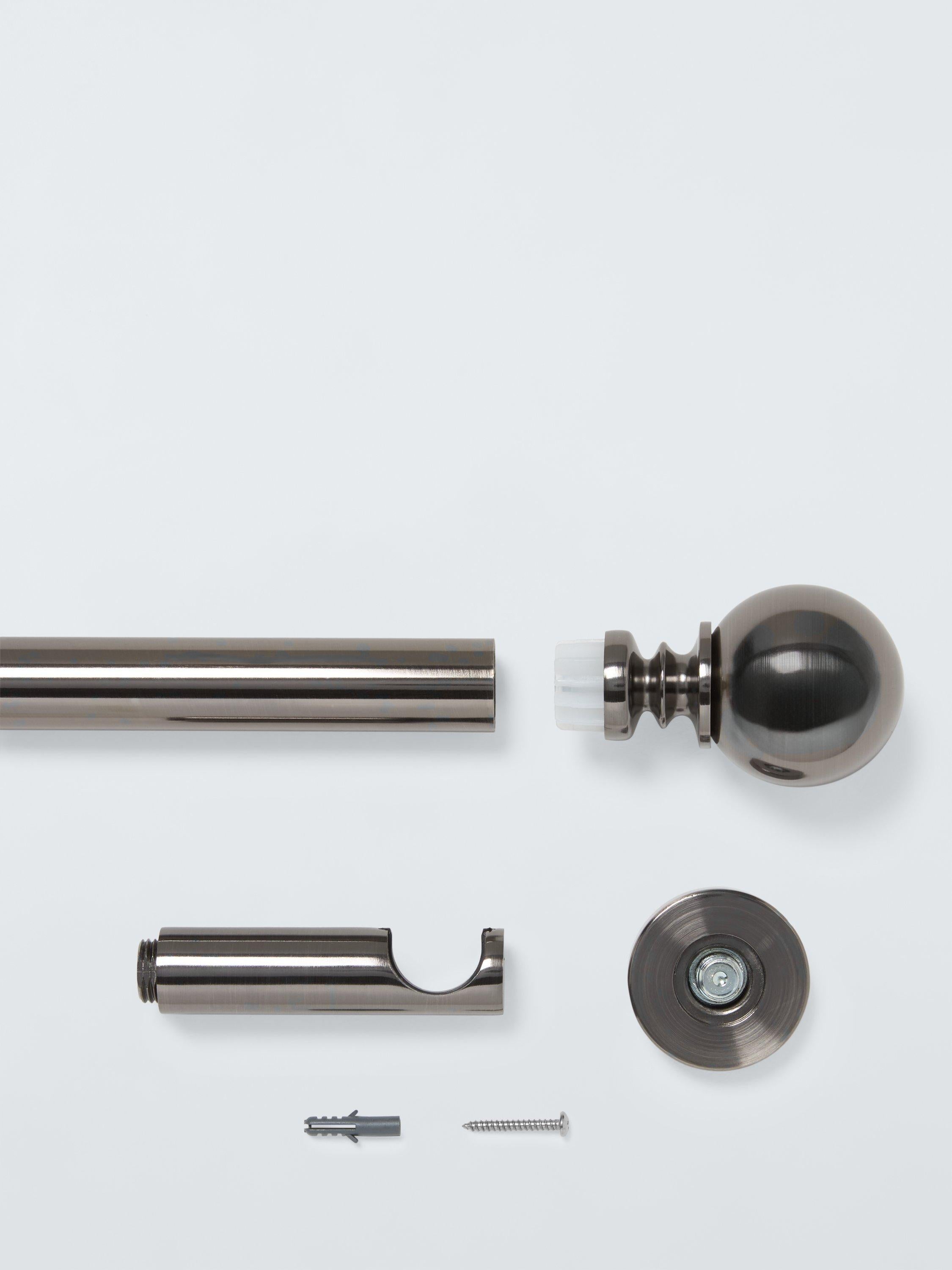 Fixed Eyelet Metal Curtain Pole Kit with Ball Finial, 28mm Diameter