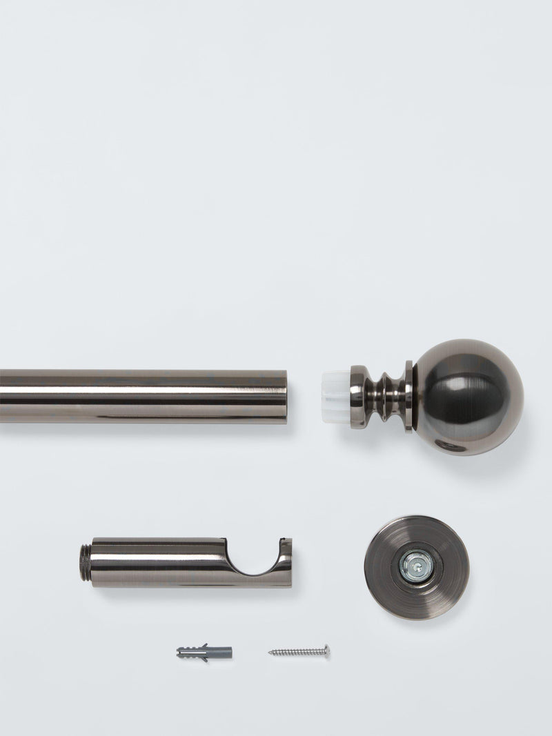 Fixed Eyelet Metal Curtain Pole Kit with Ball Finial, 28mm Diameter