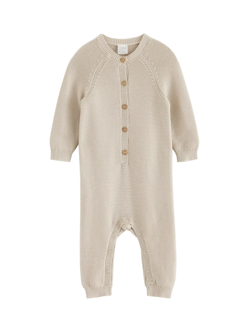 Lindex Baby Organic Cotton Knit Onesie, Light Beige - McGrocer