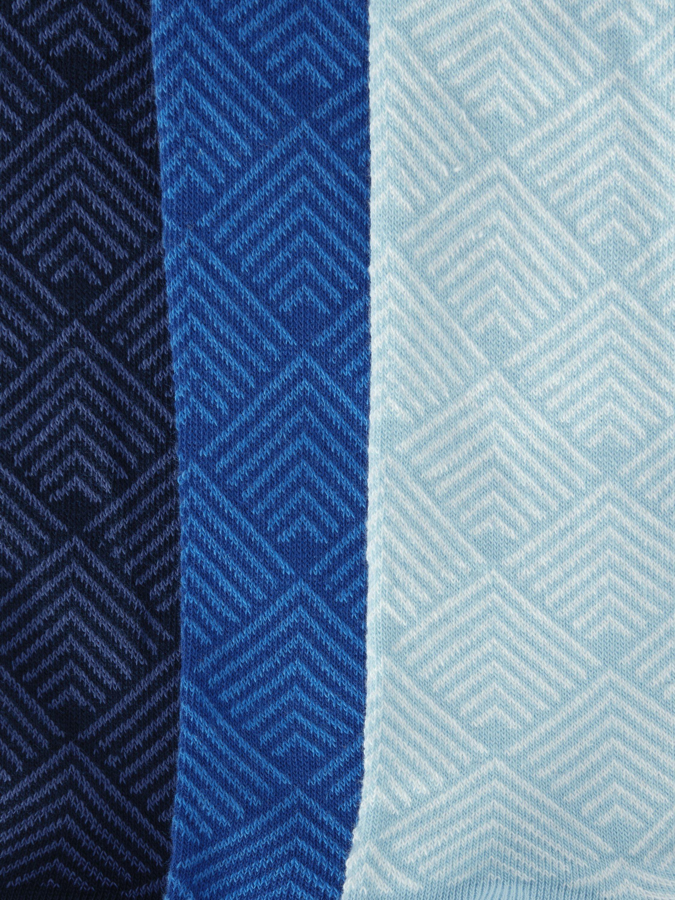John Lewis pack of 3 socks blue multi, imported from the UK