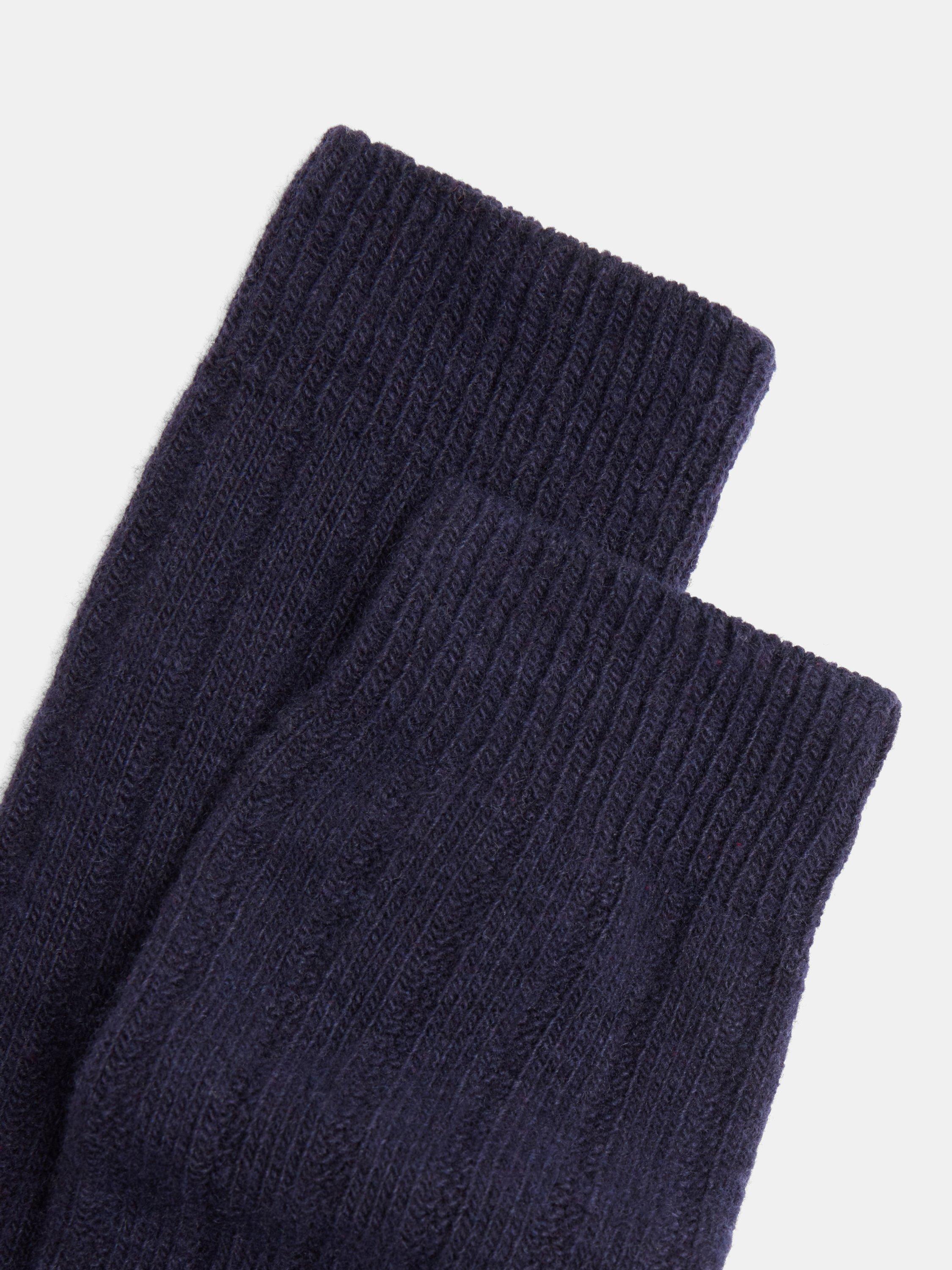 HUSH wool blend socks one size navy (British brand)