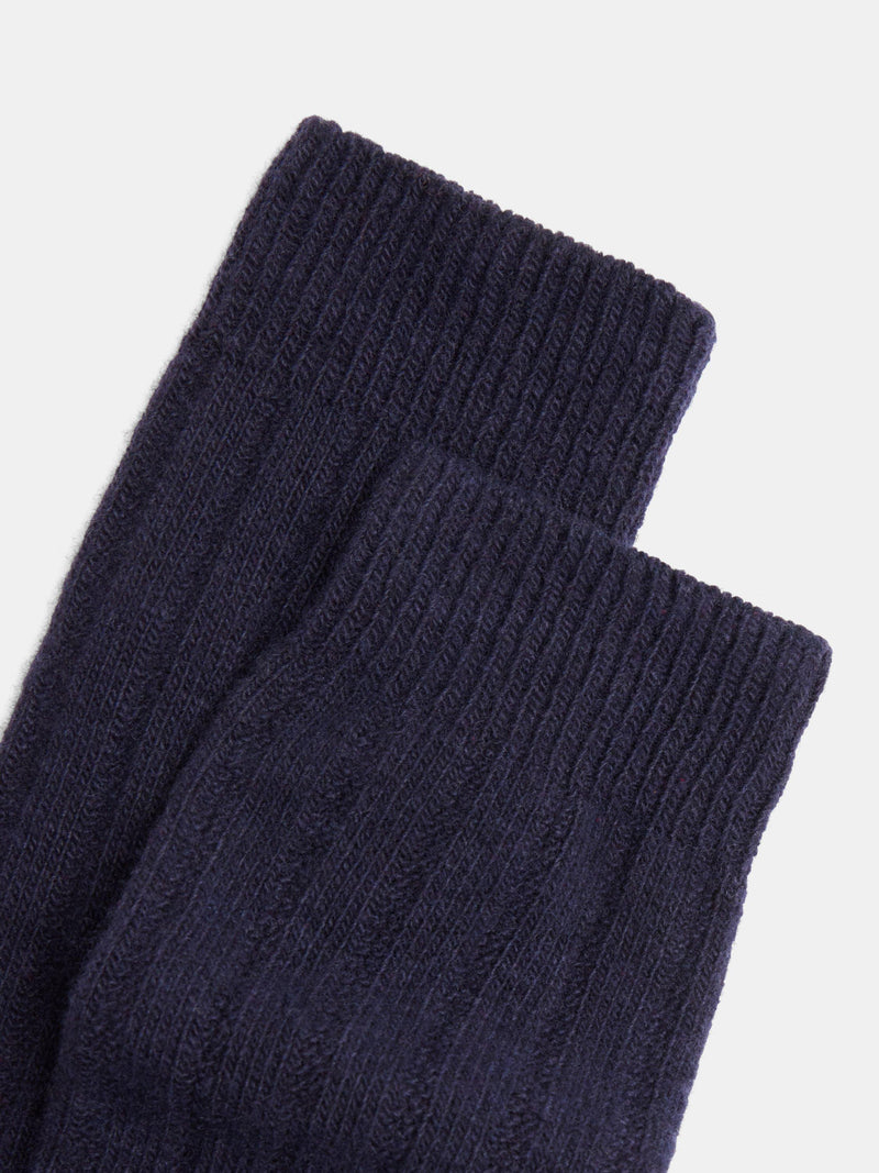 HUSH wool blend socks one size navy (British brand)