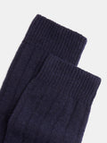 HUSH wool blend socks one size navy (British brand)