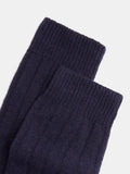 HUSH wool blend socks one size navy (British brand)