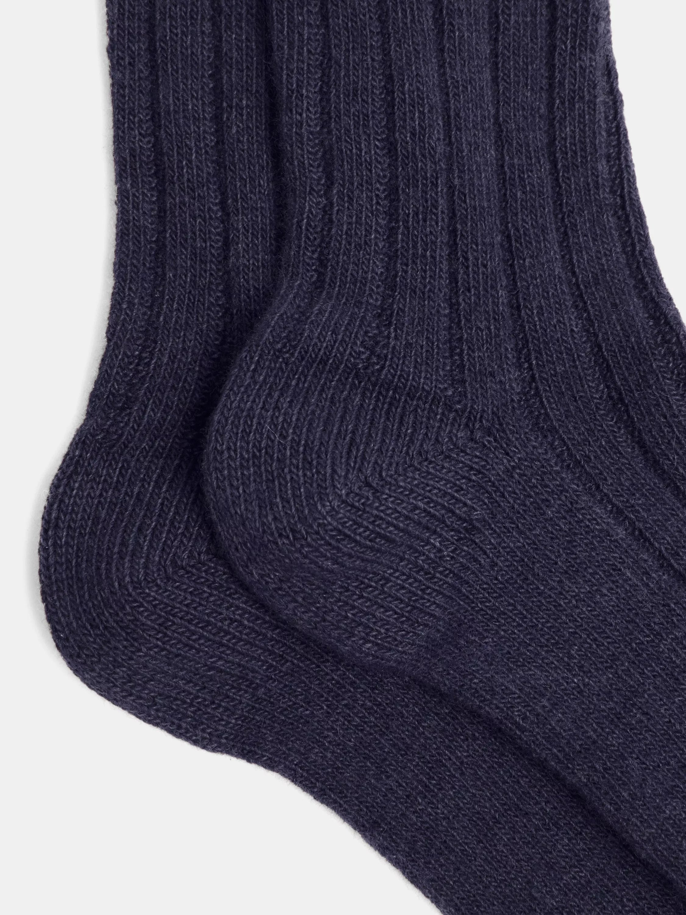 HUSH wool blend socks one size navy (British brand)
