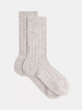 HUSH Textured Cashmere Rich Socks, Grey, One Size