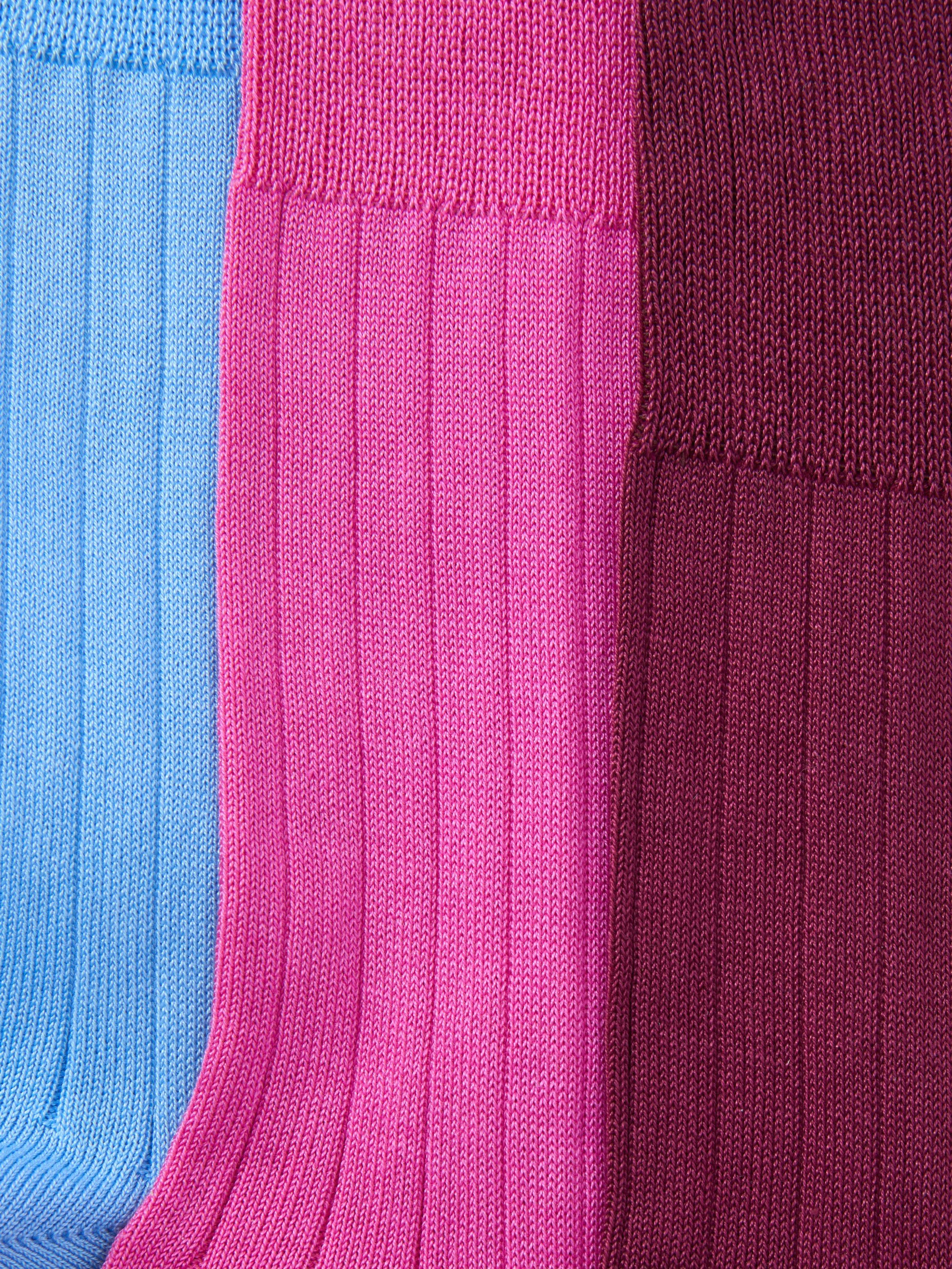 Lot de 3 chaussettes en coton mercerisé John Lewis (marque britannique)
