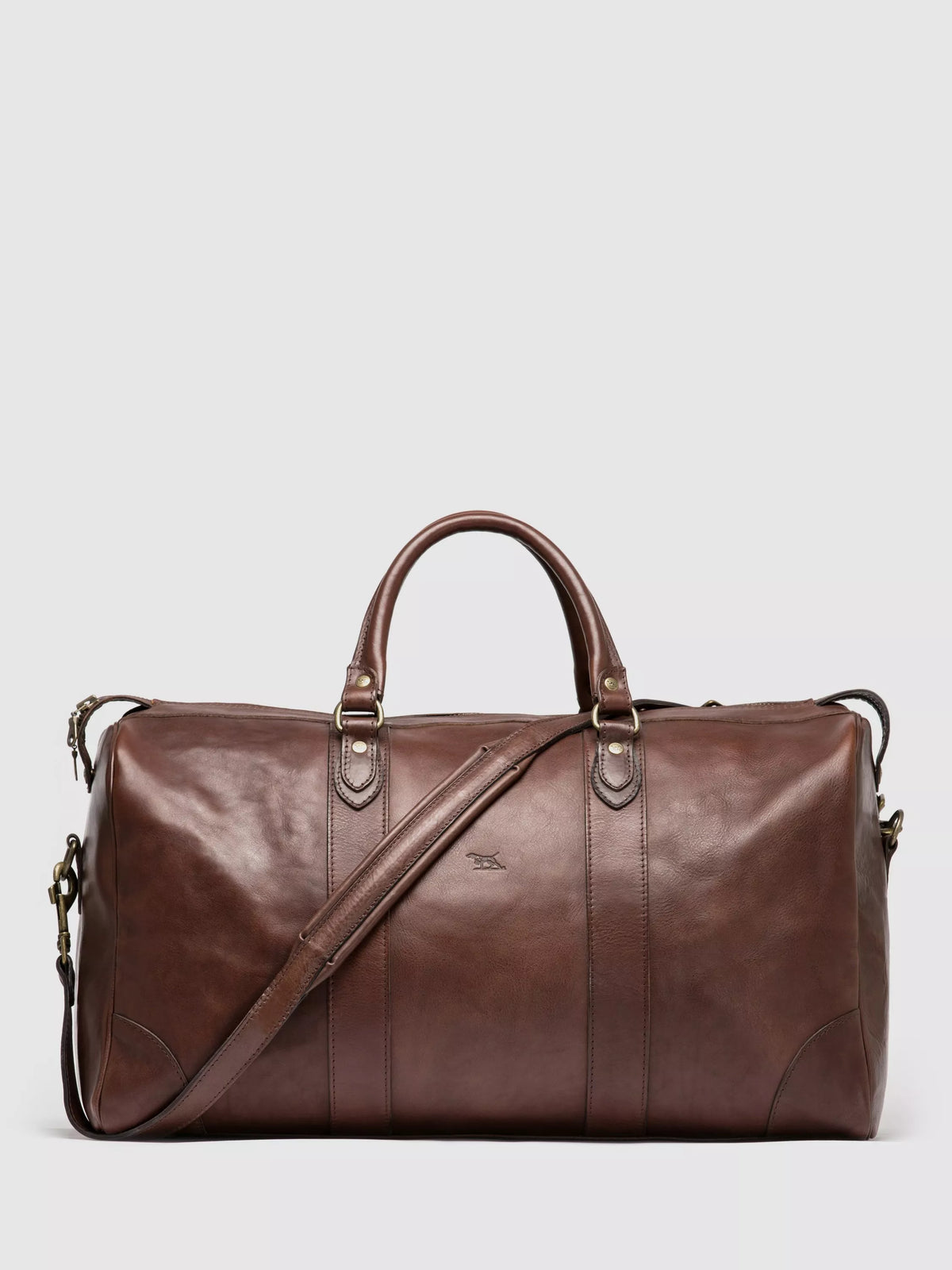 Rodd & Gunn chocolate leather weekender bag - British product