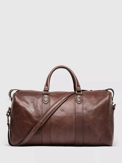 John Lewis Rodd & Gunn RG New Zealand Handmade Large Leather Weekender, Chocolate- Buy online at McGrocer