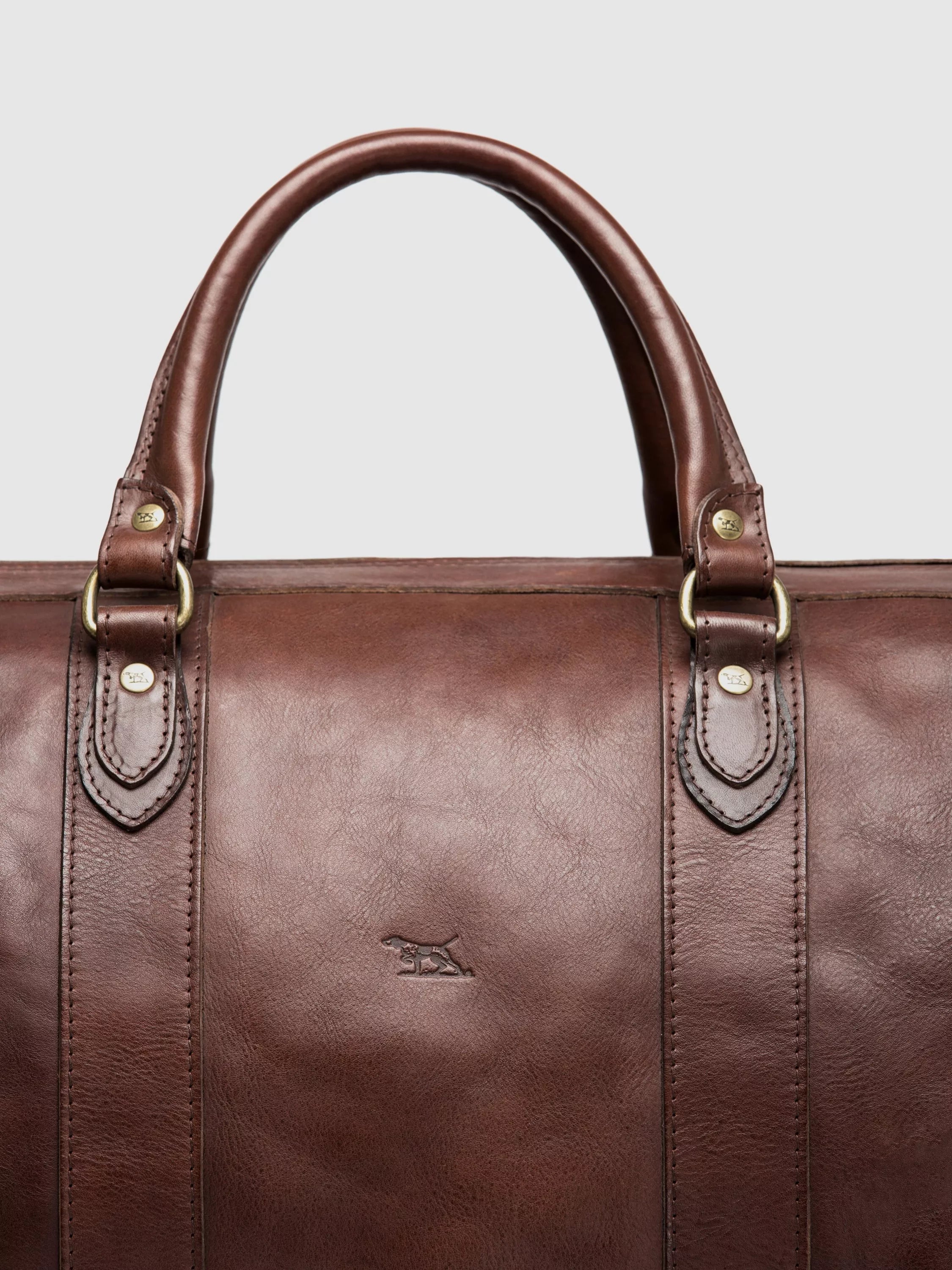 Rodd & Gunn chocolate leather weekender bag - British product